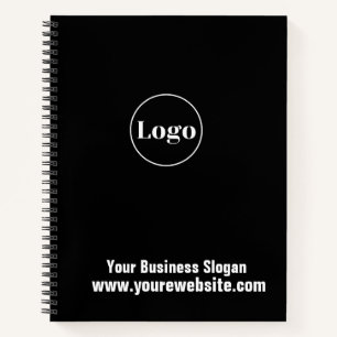 Custom company logo Black professional Business Notebook