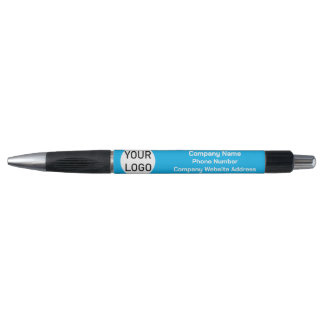 Custom Company Logo Blue Ink Pen