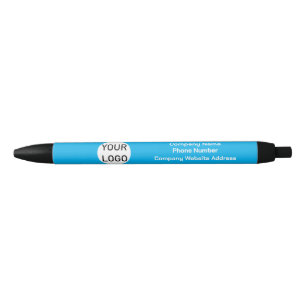 Custom Company Logo Blue Ink Pen