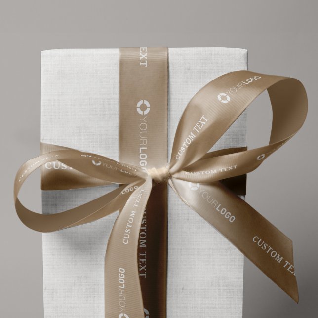 Custom company logo branded business gifts kraft satin ribbon (Custom company logo branded business gifts kraft satin ribbon)