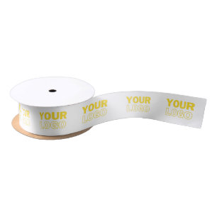 Custom company logo branded business gifts satin ribbon