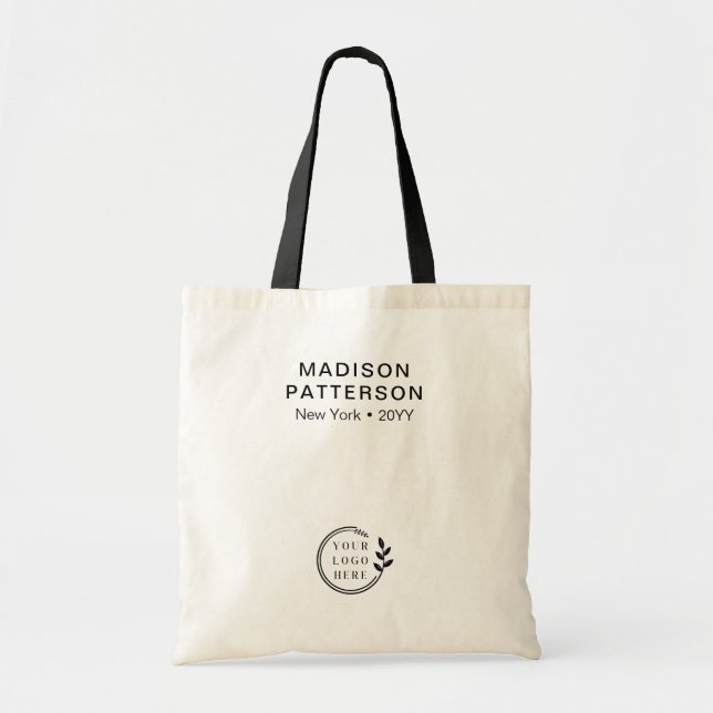 Custom Company Logo Budget Business Custom Name Tote Bag (Front)