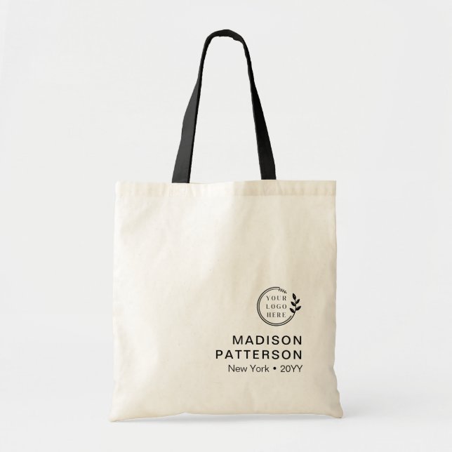 Custom Company Logo Budget Business Custom Name Tote Bag (Front)