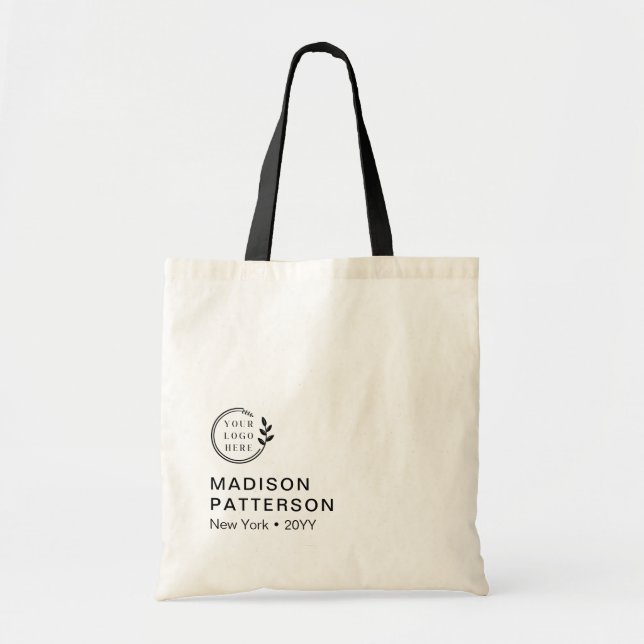 Custom Company Logo Budget Business Custom Name Tote Bag (Front)