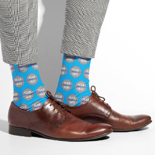 Custom Company Logo Business Blue Socks