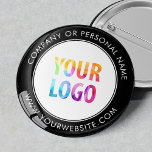 Custom Company Logo Business Corporate Branded 6 Cm Round Badge<br><div class="desc">Create your own custom pinback button pin with your company logo and personalised brand message or contact info. This is a promotional giveaway button for marketing your business on trade shows, conferences, and other company events. You can easily change the background colour to match your corporate colours. No minimum order...</div>
