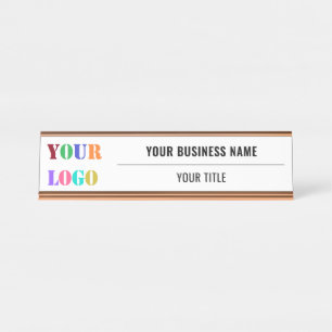 Custom Company Logo Business Desk Name Plate