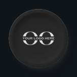 Custom Company Logo Business Event Party Plates<br><div class="desc">Custom Company Logo Business Event Party Plates. A simple custom business template in a modern minimalist style that can easily be updated with your company logo and text. Designed with a horizontal logo banner image (2560 x 1440 px), you can customise by changing the text and image using the fields...</div>