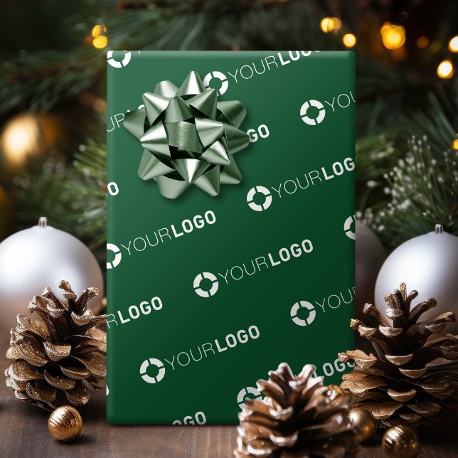 Custom company logo business gift hunter green wrapping paper (Custom company logo business gift hunter green wrapping paper)