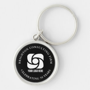 Custom Company Logo Business Marketing Black Key Ring