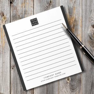Custom Company Logo Business Name Black Border   Notepad