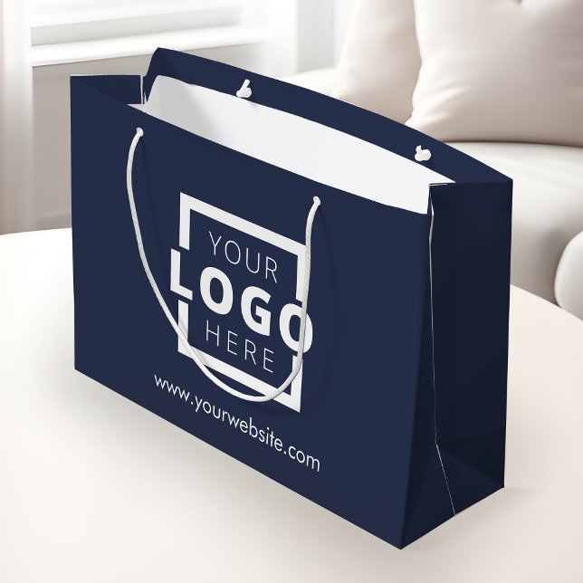 Custom Company Logo Business Promotional Blue Gift Large Gift Bag (Creator Uploaded)