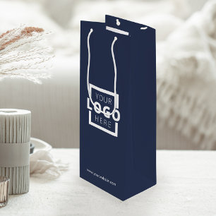Custom Company Logo Business Promotional Blue Gift Wine Gift Bag