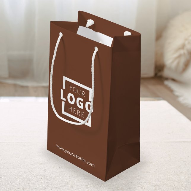 Custom Company Logo Business Promotional Brown Small Gift Bag (Creator Uploaded)