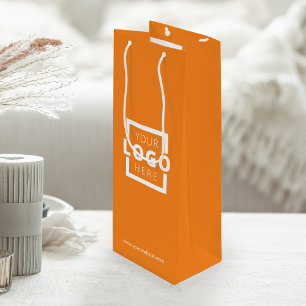 Custom Company Logo Business Promotional Orange Wine Gift Bag