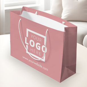 Custom Company Logo Business Promotional Pink Large Gift Bag