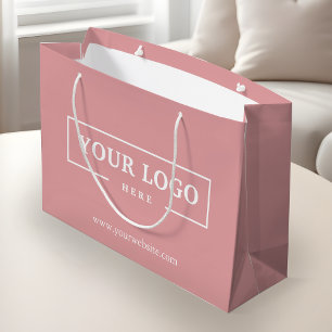 Custom Company Logo Business Promotional Pink Large Gift Bag