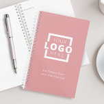 Custom Company Logo Business Promotional Pink Planner<br><div class="desc">Easily personalise this planner with your own company logo and business information. Bring branding customisation to the next level by selecting a background colour to match your brand colour.</div>