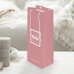 Custom Company Logo Business Promotional Pink Wine Gift Bag