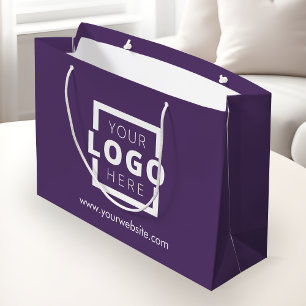 Custom Company Logo Business Promotional Purple Large Gift Bag
