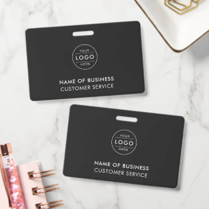 Custom Company Logo Charcoal Employee Staff ID Badge