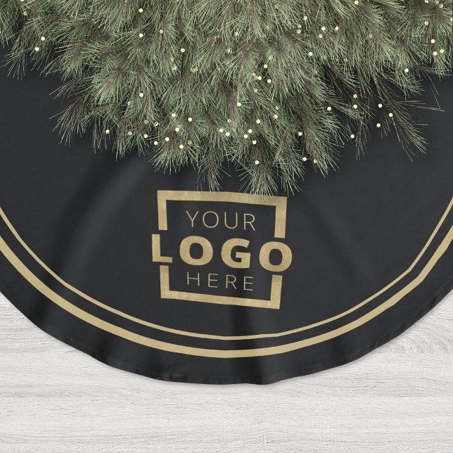 Custom Company Logo Christmas Elegant Party Brushed Polyester Tree Skirt (Creator Uploaded)