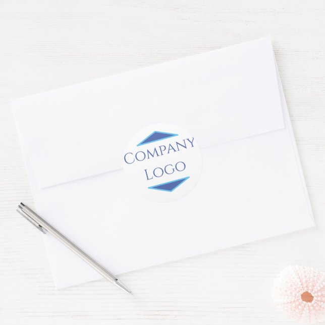 Custom Company Logo  Classic Round Sticker (Envelope)