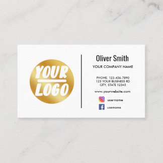 custom company logo gold white Retro or any colour Business Card