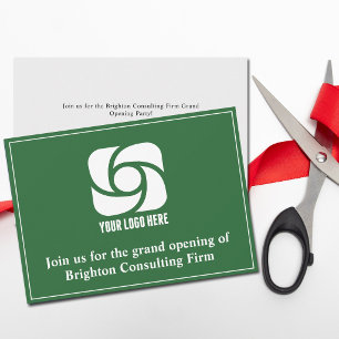 Custom Company Logo Green Business Grand Opening Announcement