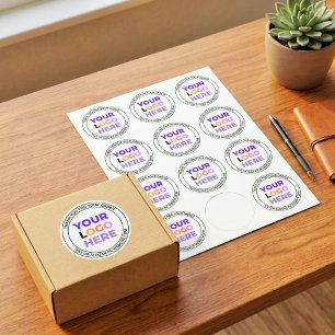 Custom Company Logo Here, Thank You For Your Order Classic Round Sticker