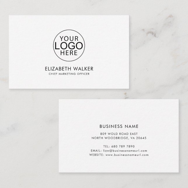 Custom Company Logo Modern Business Card (Front/Back)