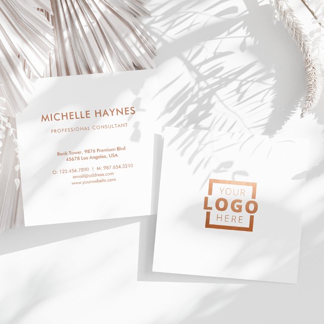 Custom Company Logo Modern Corporate Square Business Card (Creator Uploaded)