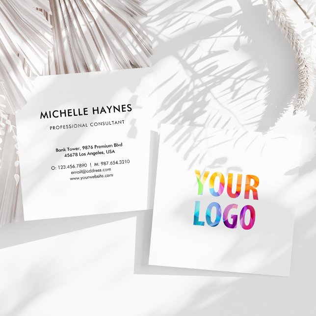 Custom Company Logo Modern Corporate Square Business Card (Creator Uploaded)