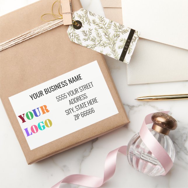Custom Company Logo Name Address Labels Example (Gifting)