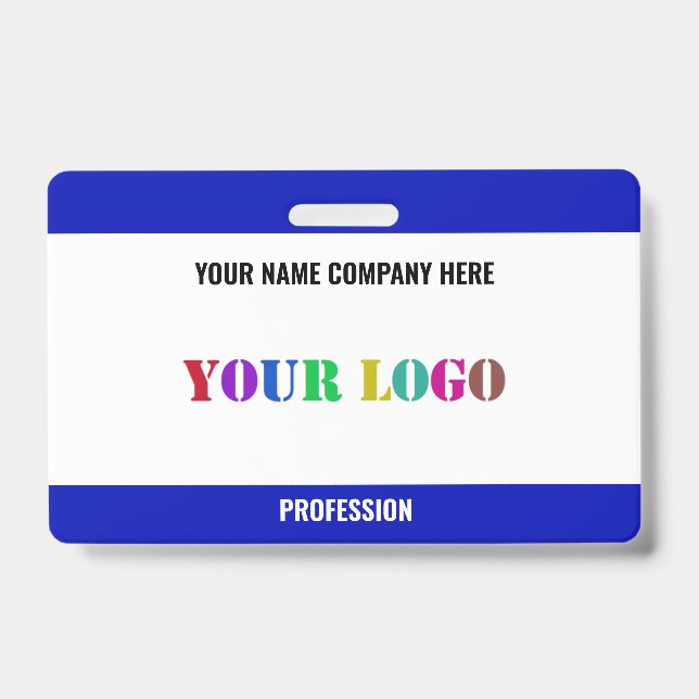 Custom Company Logo Name Business Badge Template ID Badge (Front)