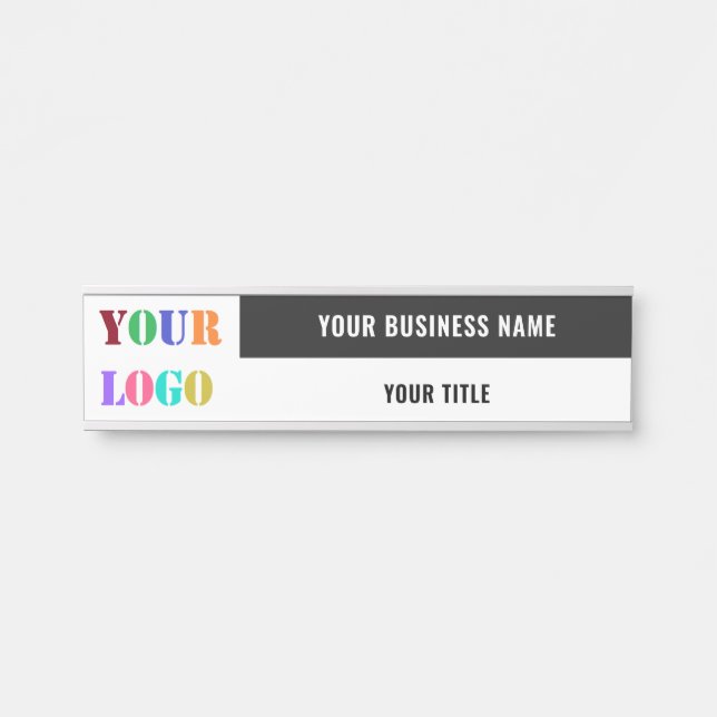 Custom Company Logo Name Door Sign - Your Colours (Front)