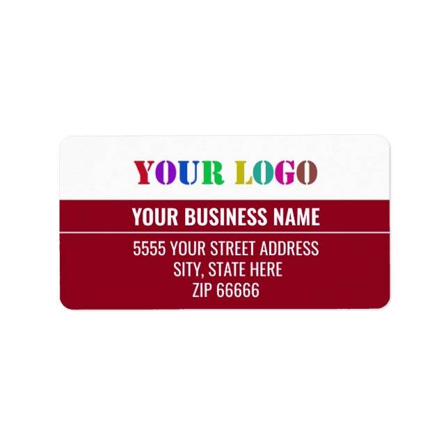 Custom Company Logo Name Return Address Labels (Front)