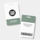Custom Company Logo Name Title Bar Code