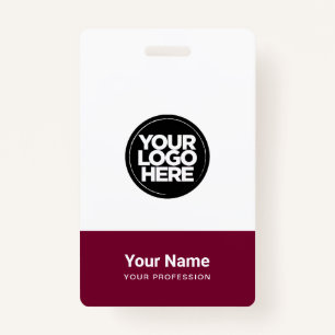 Custom Company Logo Name Title Bar Code ID Badge