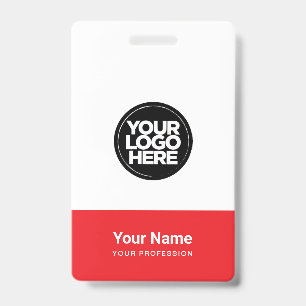 Custom Company Logo Name Title Bar Code ID Badge