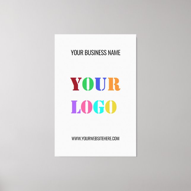 Custom Company Logo Name Website Canvas Print (Front)
