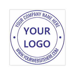 Custom Company Logo Name Website Round Stamp