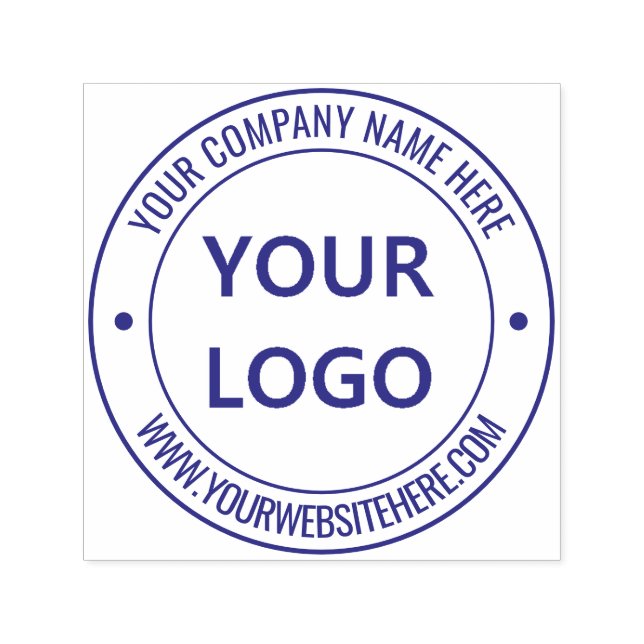 Custom Company Logo Name Website Round Stamp (Design)