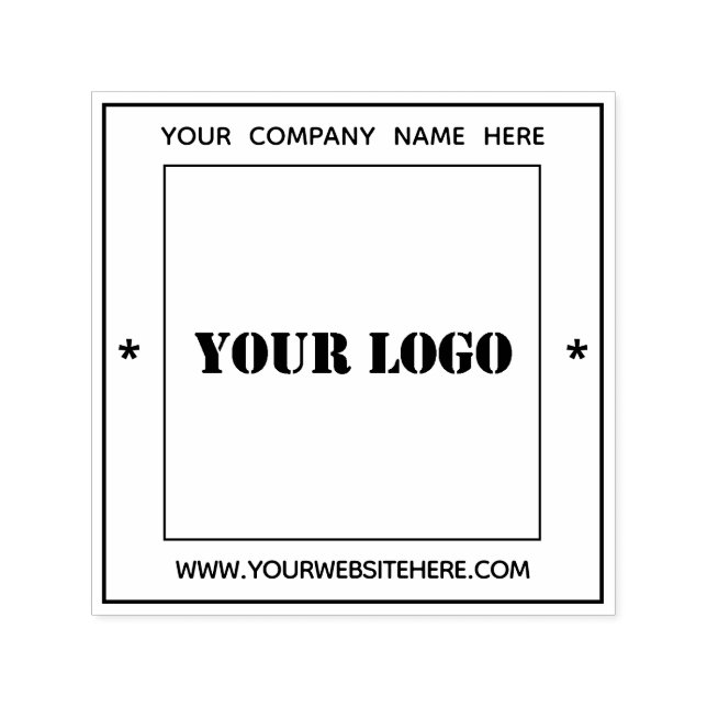 Custom Company Logo Name Website Stamp Template (Design)