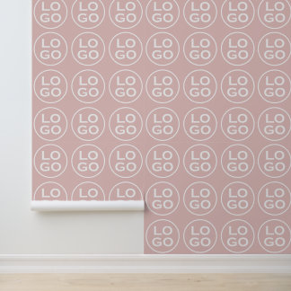 Custom Company Logo or Image on Dusty Pink Wallpaper