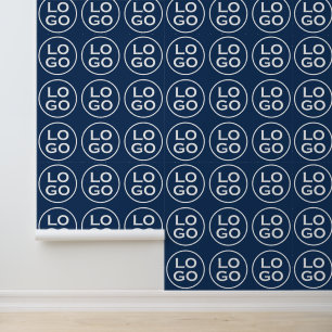 Custom Company Logo or Image on Navy Blue Wallpaper