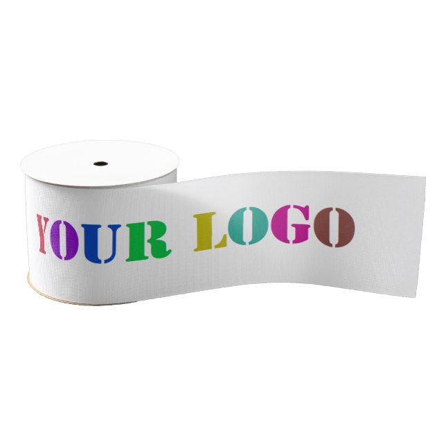 Custom Company Logo or Photo Business Ribbon Grosgrain Ribbon (Spool)