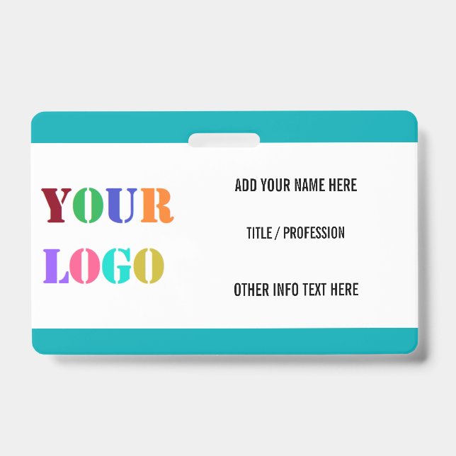 Custom Company Logo or Photo Name Business Badge ID Badge (Front)