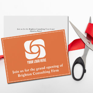 Custom Company Logo Orange Business Grand Opening Announcement