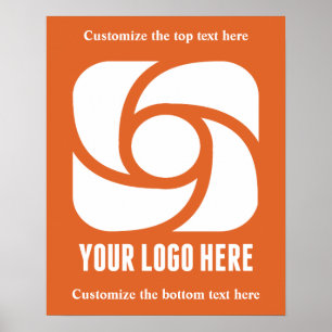 Custom Company Logo Orange Business Marketing Poster